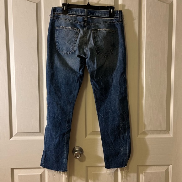 Current/Elliott distressed boyfriend/straight leg hidden fly jeans size 26 - Picture 2 of 5